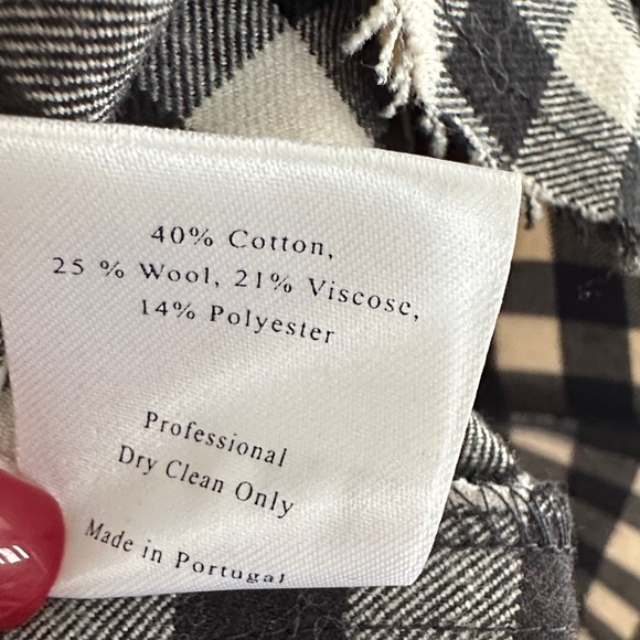 A.W.A.K.E. Mode Gingham Fitted Basque Shirt Ext. Collar Flared Cuffs EU 38/US 8 - Picture 8 of 8